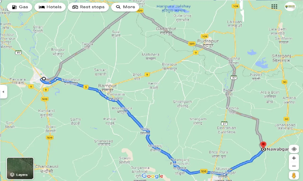 moradabad-to-nawabganj-one-way