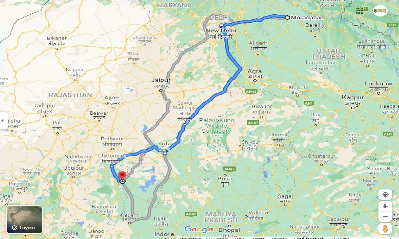 moradabad-to-neemuch-taxi