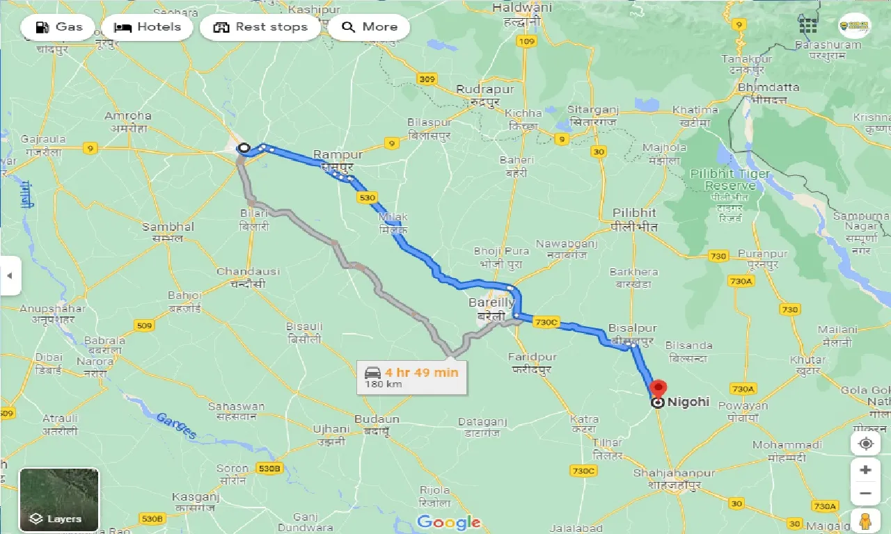 moradabad-to-nigohi-one-way