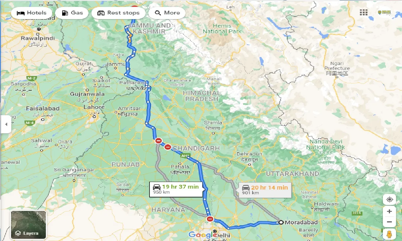 moradabad-to-pahalgam-taxi