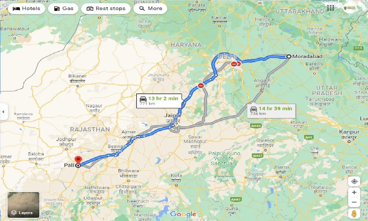 moradabad-to-pali-taxi