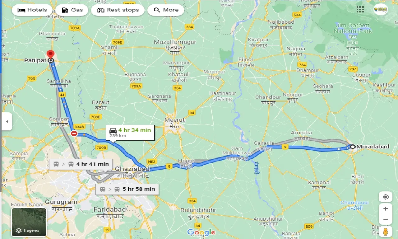 moradabad-to-panipat-one-way