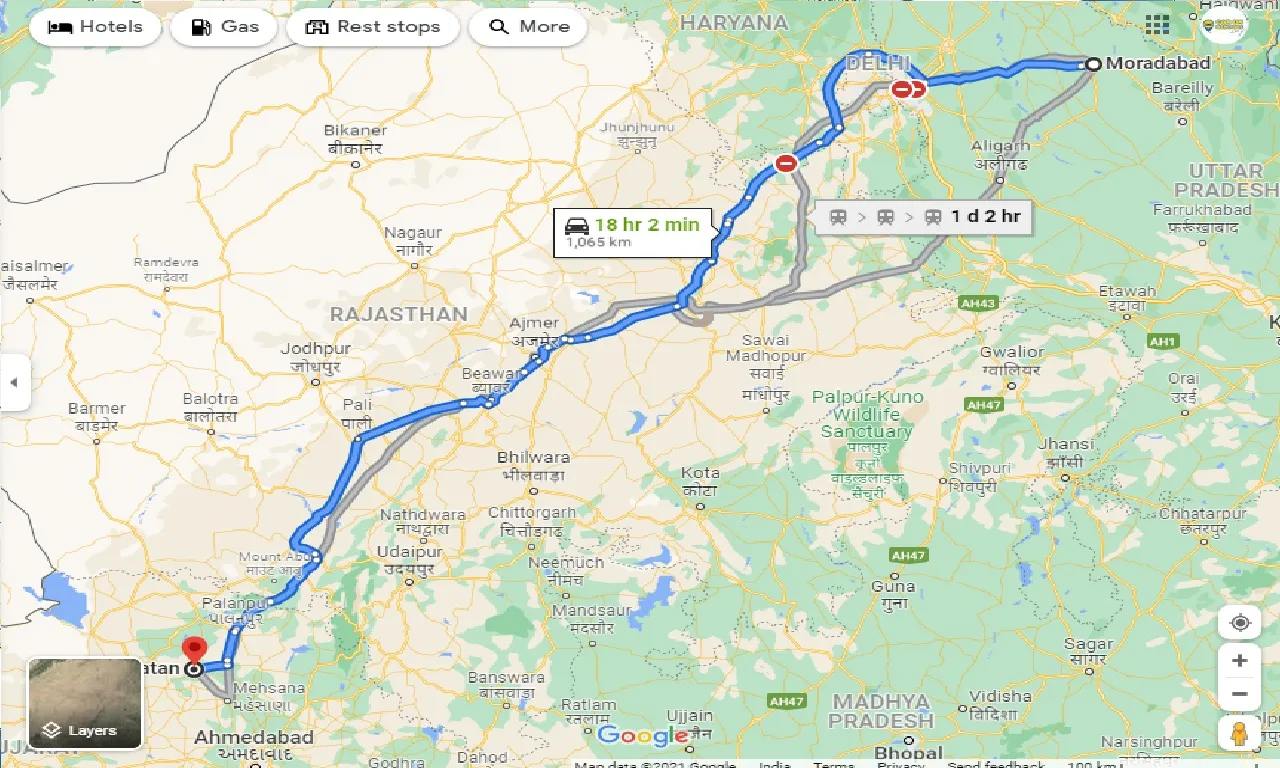 moradabad-to-patan-taxi