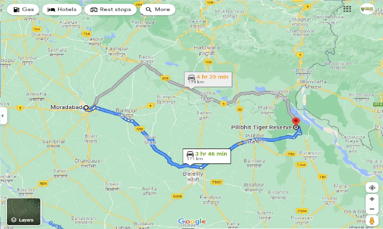 moradabad-to-pilibhit-tiger-reserve-taxi