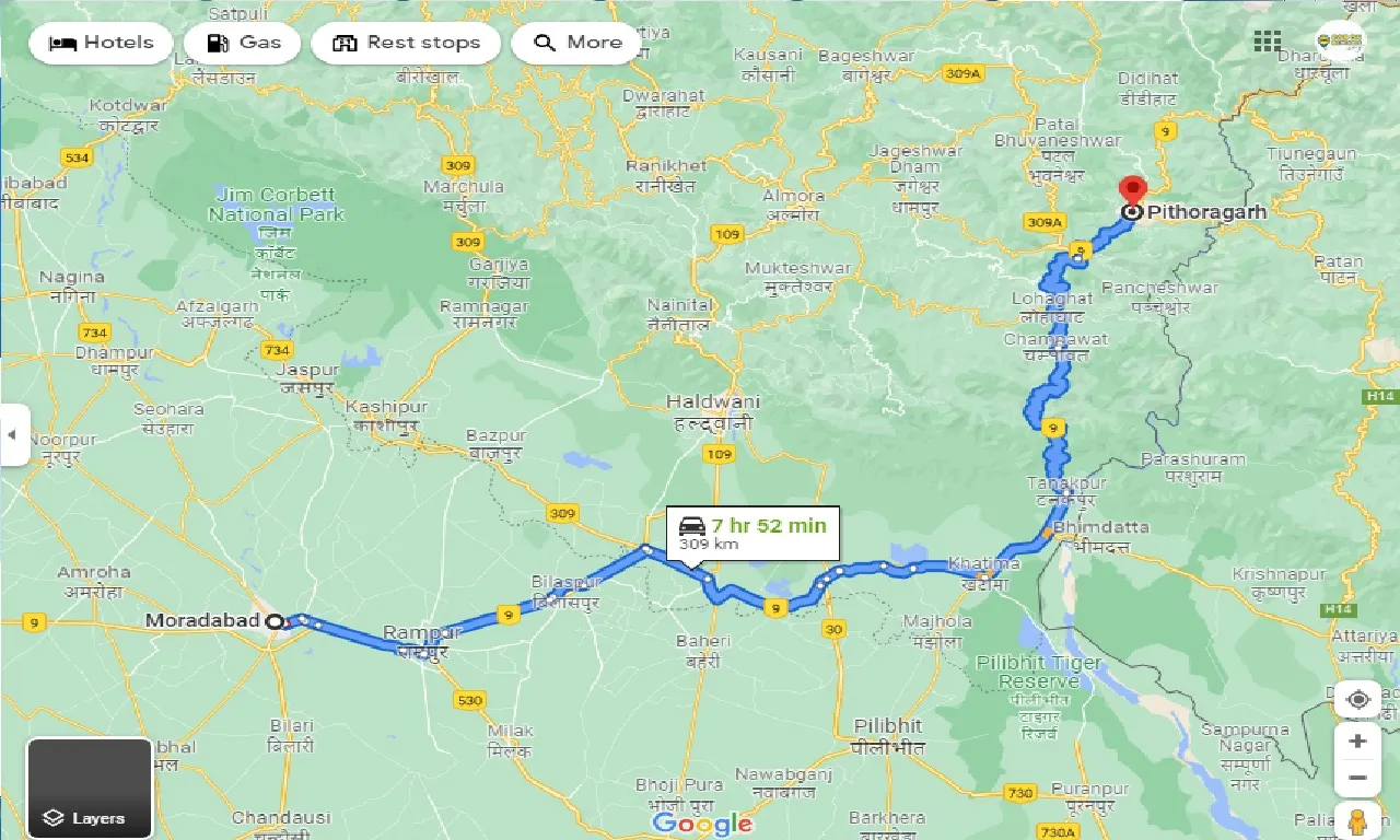 moradabad-to-pithoragarh-taxi