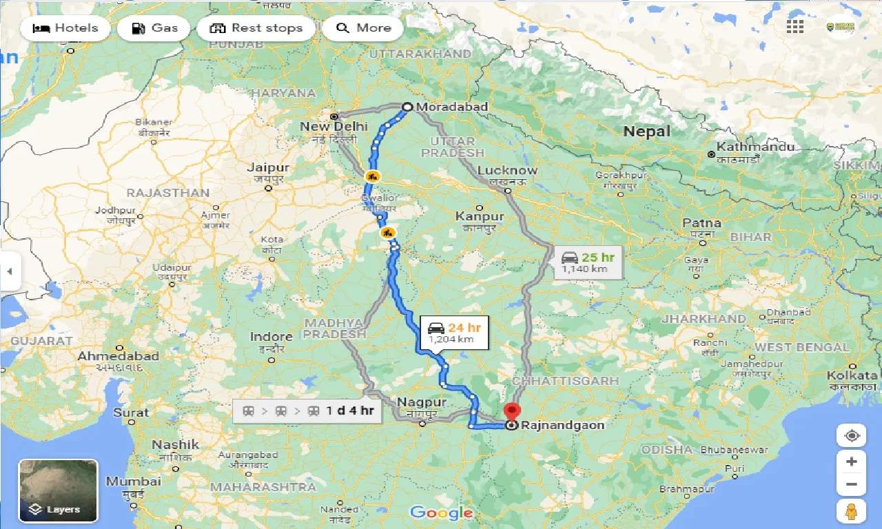 moradabad-to-rajnandgaon-one-way