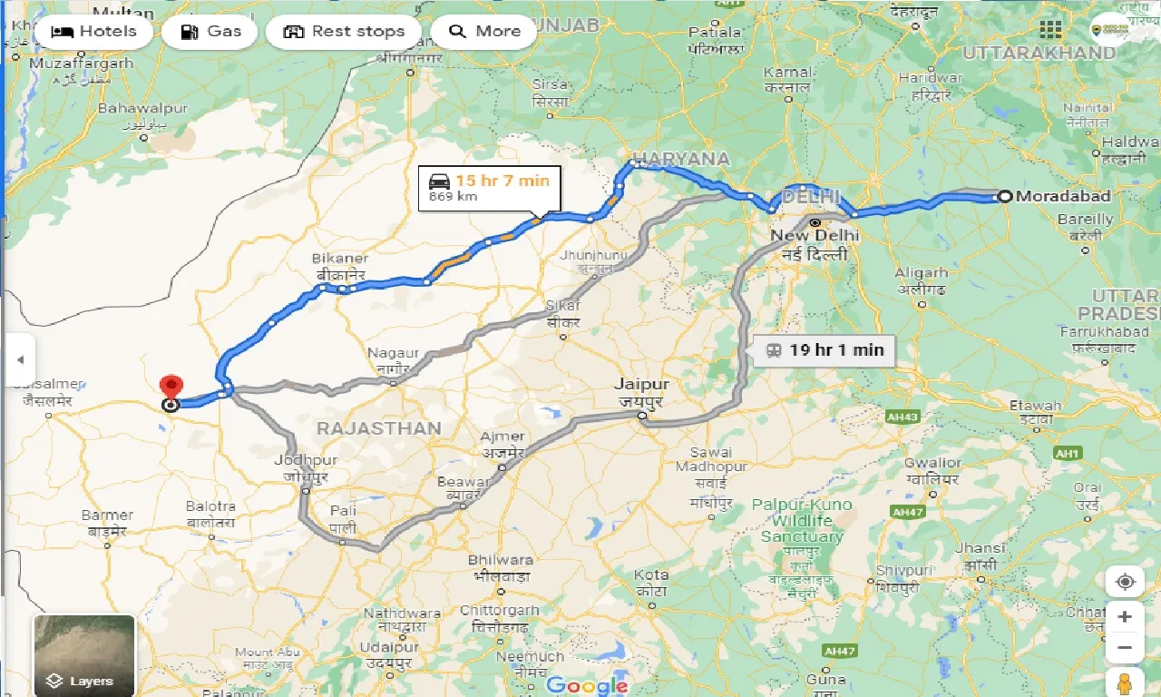 moradabad-to-ramdevra-taxi