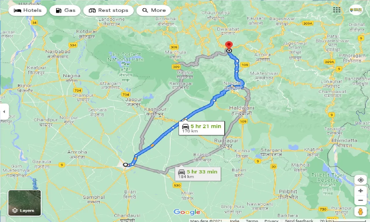 moradabad-to-ranikhet-taxi