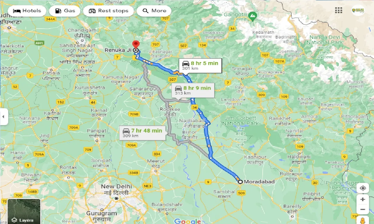 moradabad-to-renuka-ji-one-way
