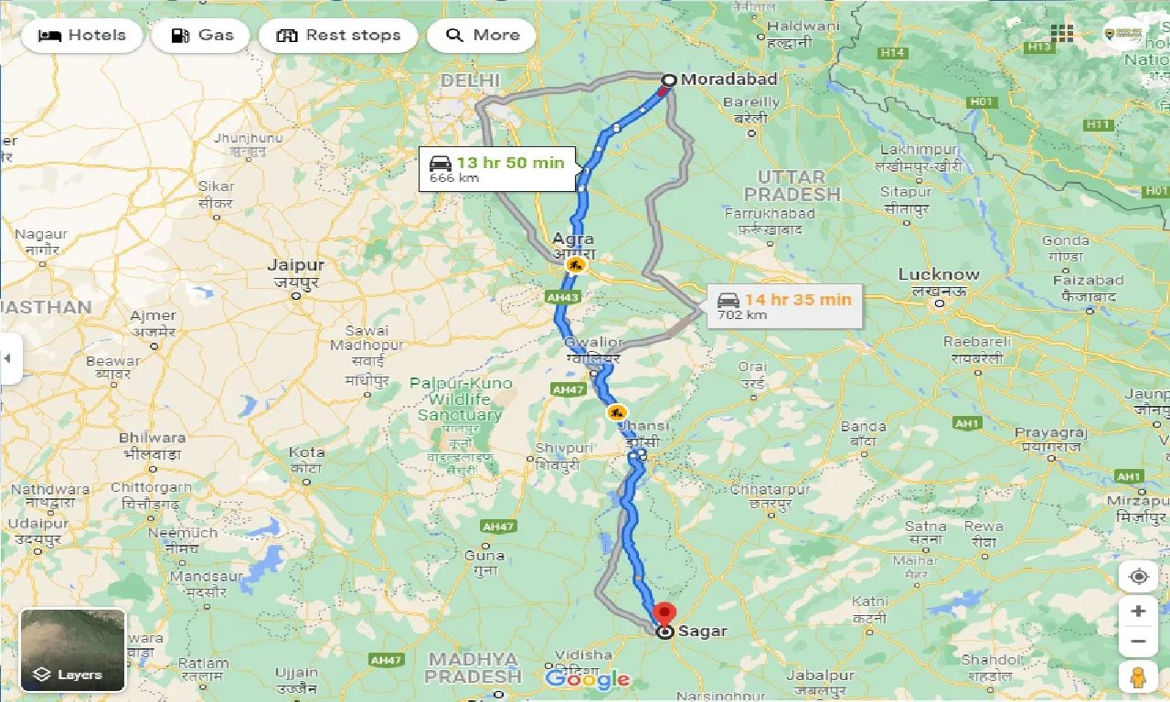 moradabad-to-sagar-taxi