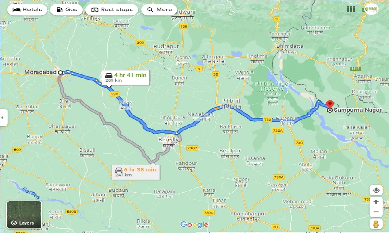 moradabad-to-sampurna-nagar-one-way