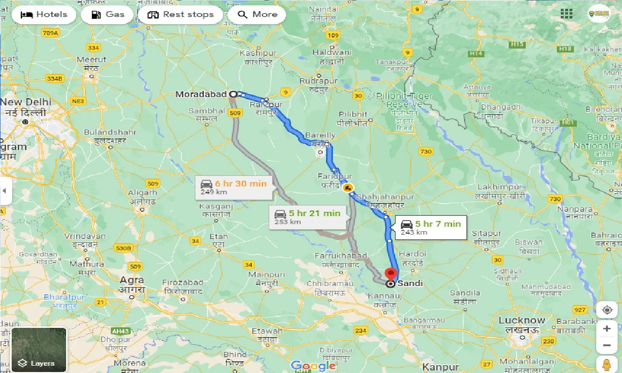 moradabad-to-sandi-taxi