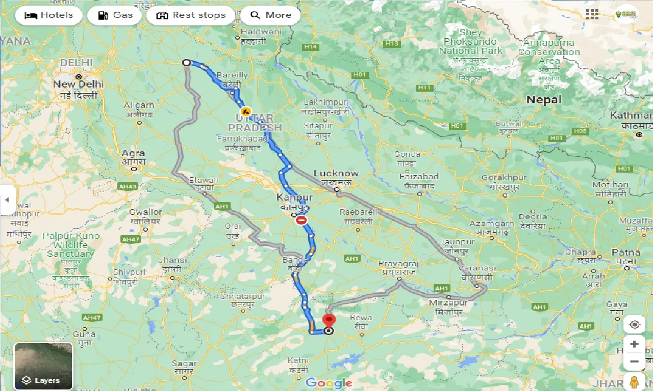 moradabad-to-satna-taxi
