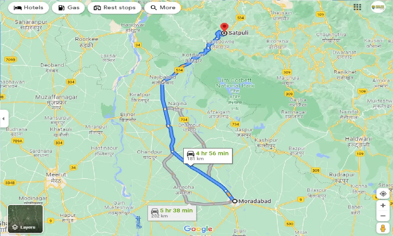 moradabad-to-satpuli-one-way