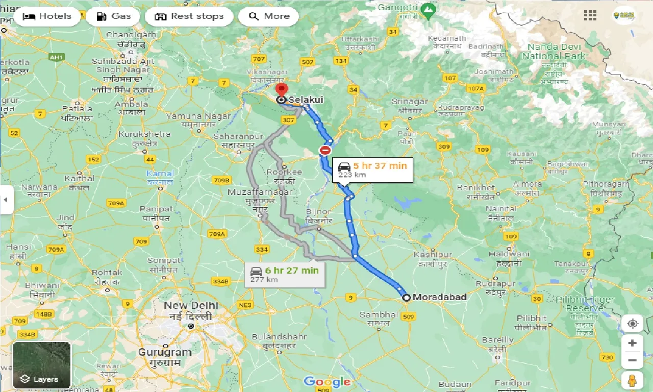 moradabad-to-selakui-taxi