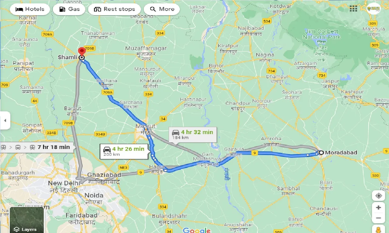 moradabad-to-shamli-one-way