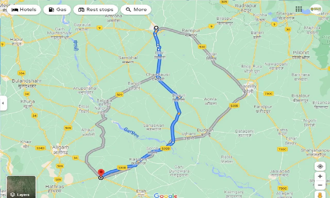 moradabad-to-sikandra-rao-taxi