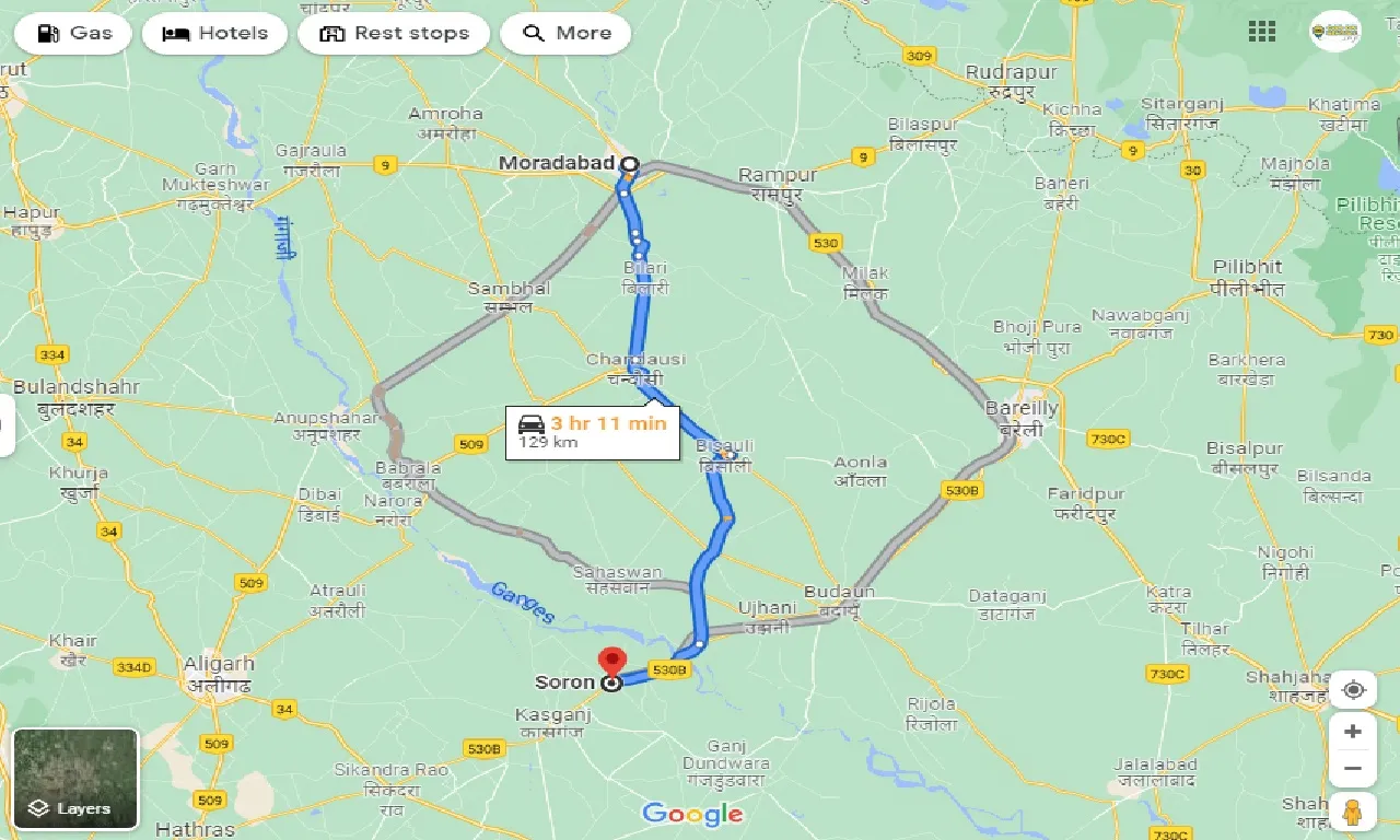 moradabad-to-soron-taxi