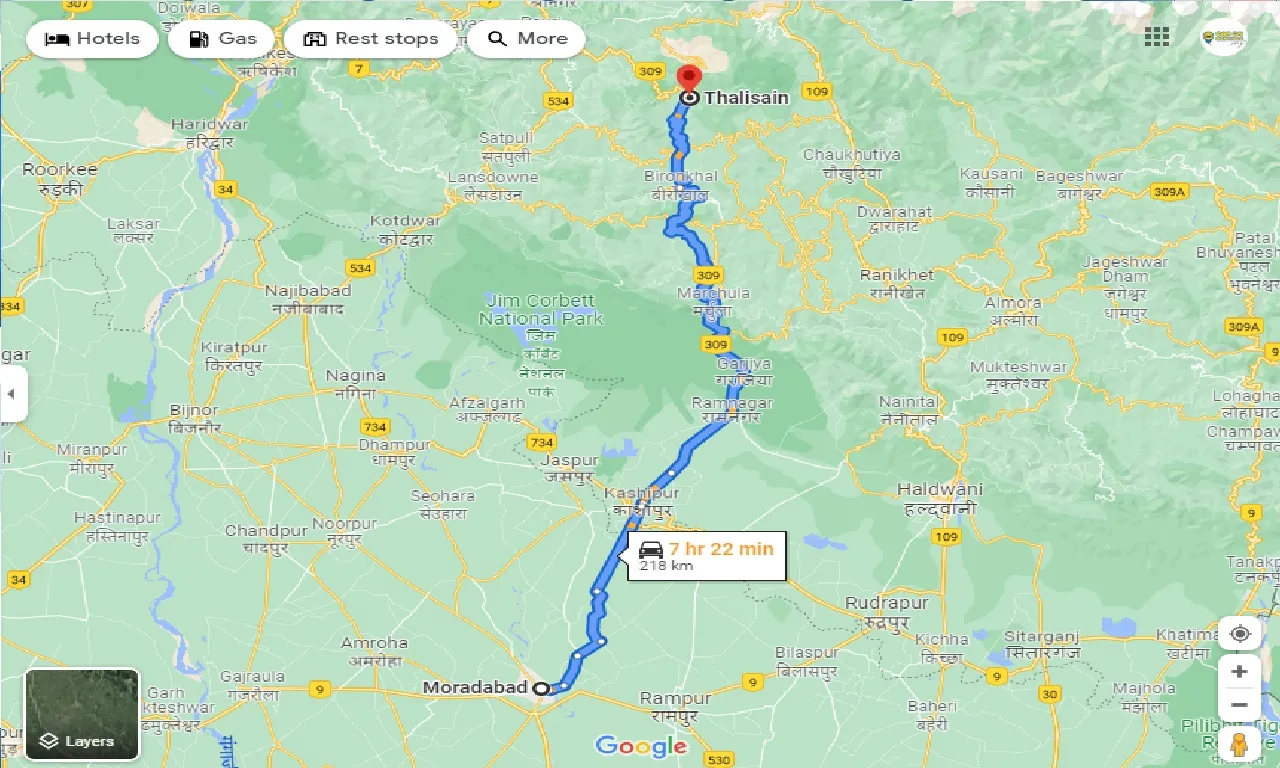 moradabad-to-thalisain-one-way
