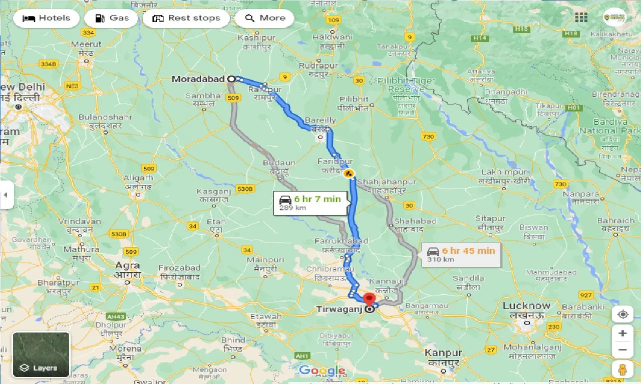 moradabad-to-tirwaganj-one-way
