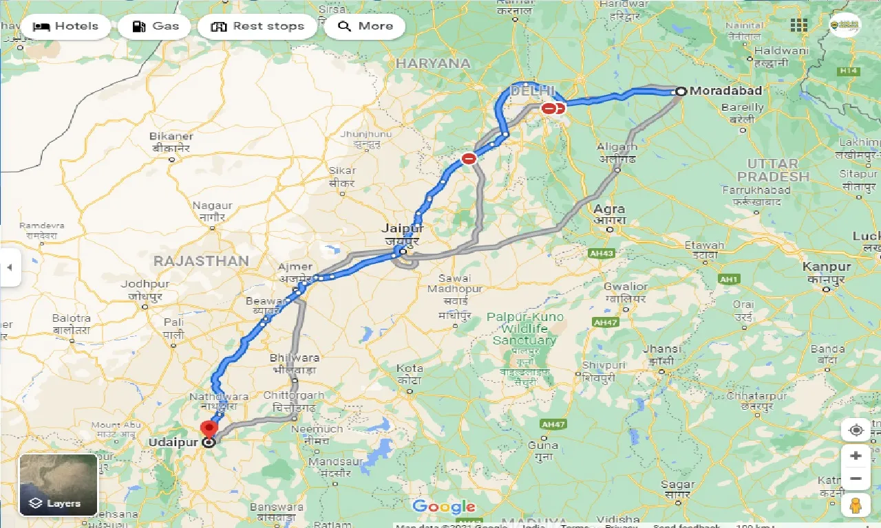 moradabad-to-udaipur-one-way