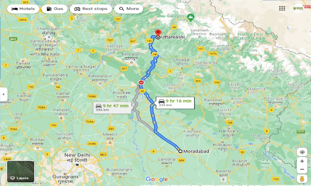 moradabad-to-uttarkashi-one-way