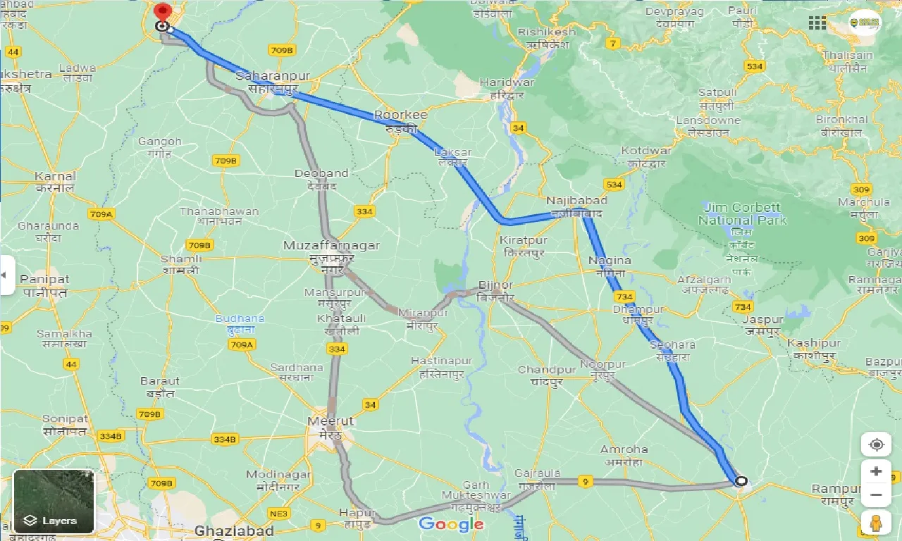 moradabad-to-yamuna-nagar-taxi