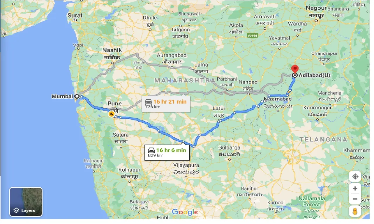 mumbai-to-adilabad-taxi