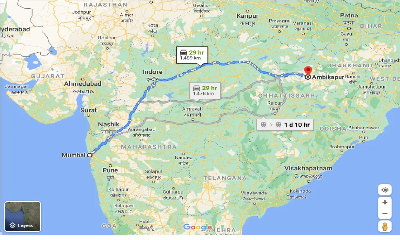 mumbai-to-ambikapur-taxi
