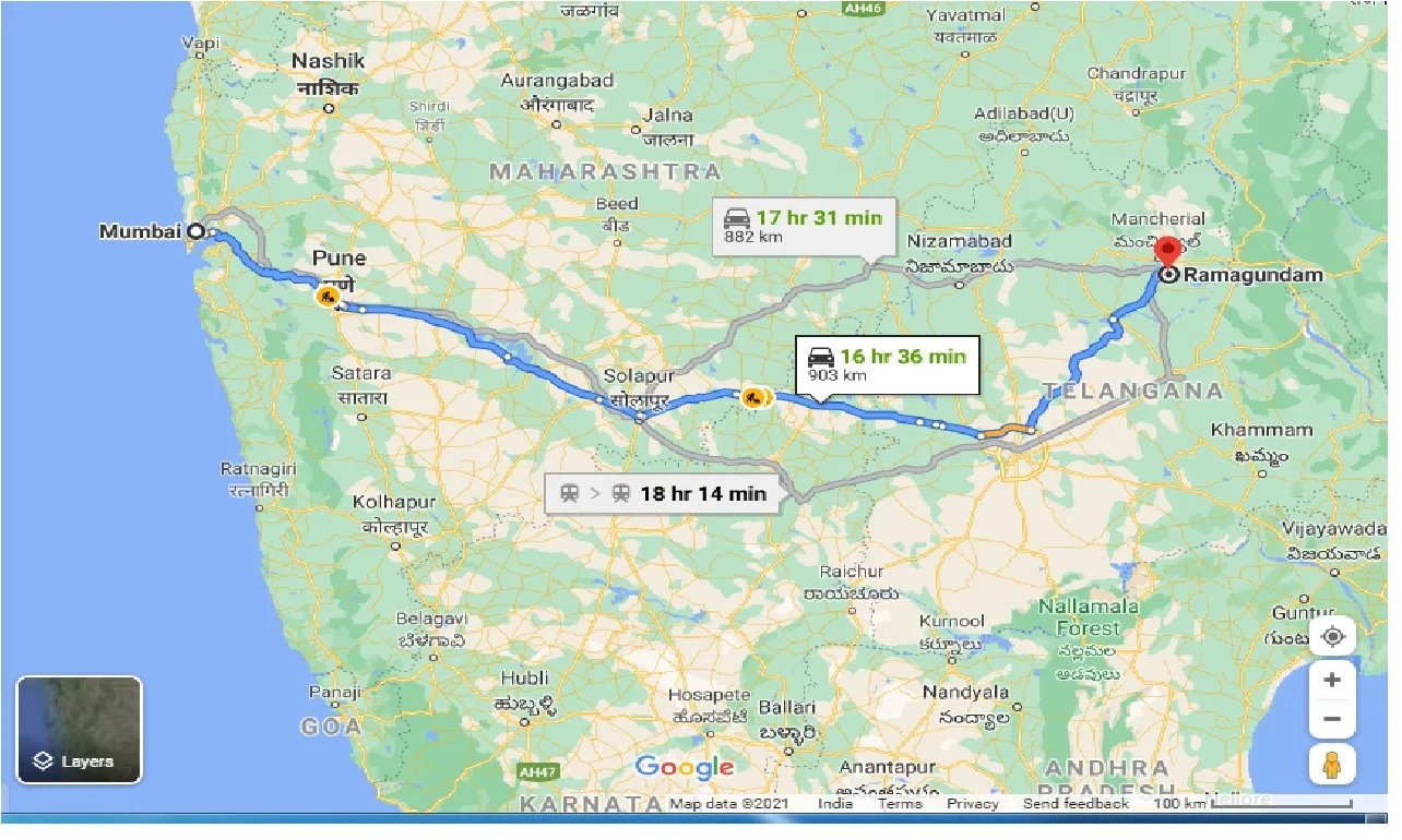 mumbai-to-ramagundam-taxi