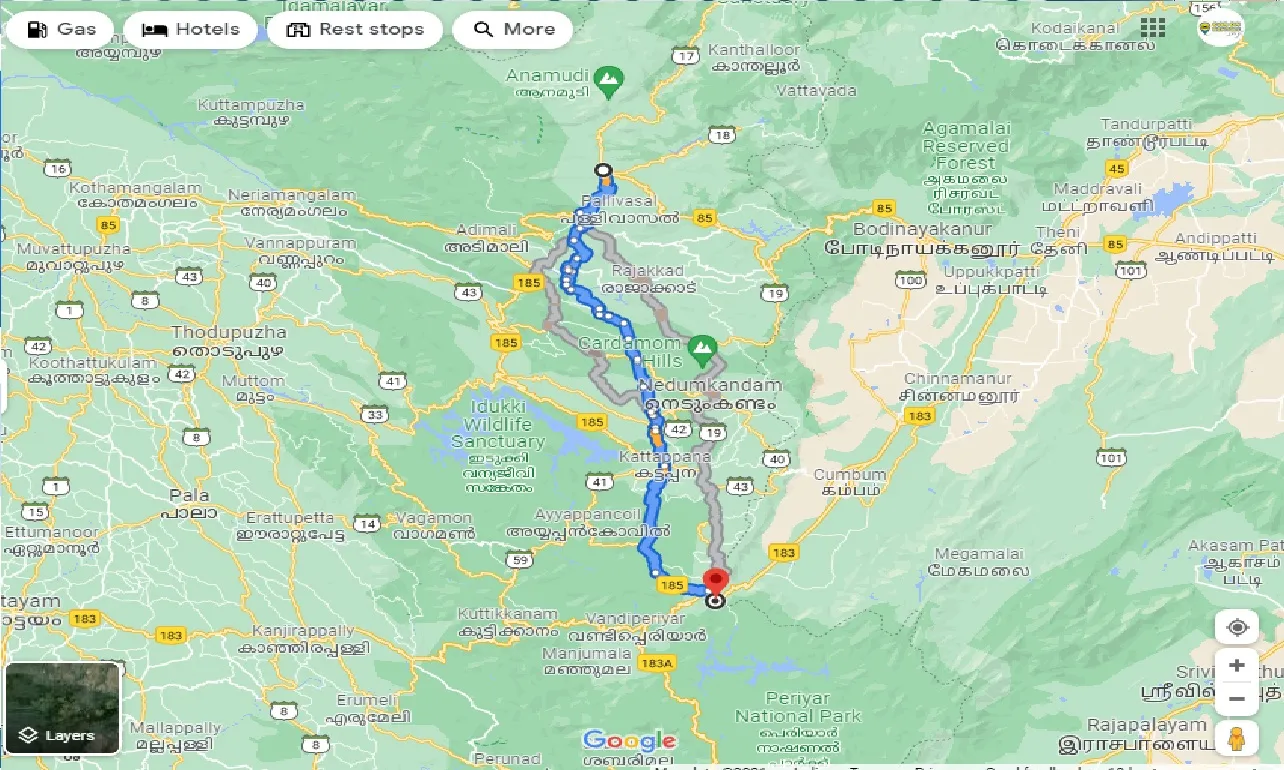 munnar-to-thekkady-one-way