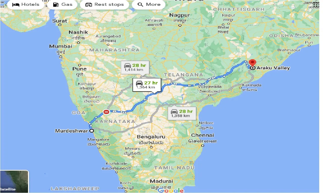 murdeshwar-to-araku-valley-one-way