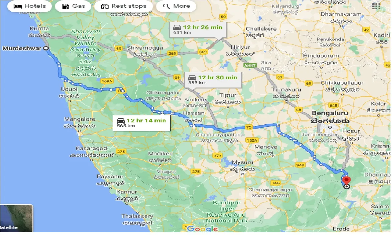 murdeshwar-to-hogenakkal-one-way