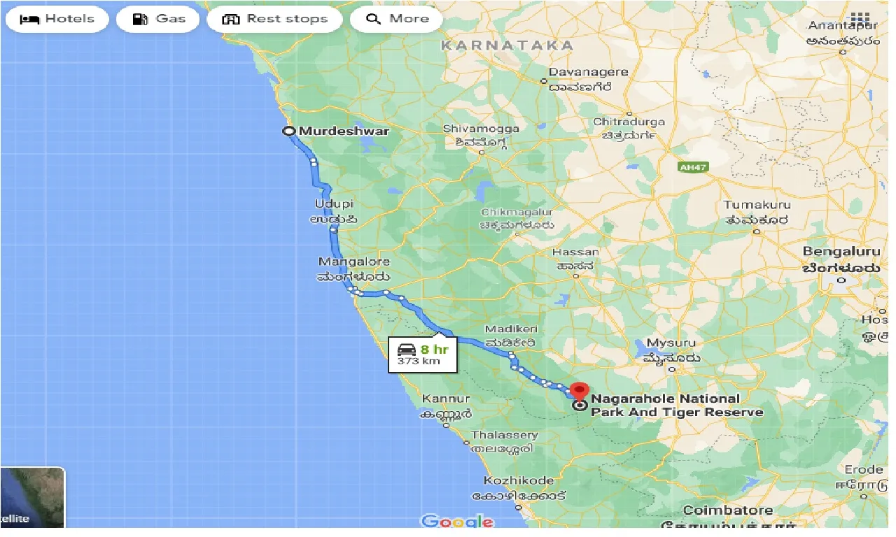 murdeshwar-to-nagarhole-one-way