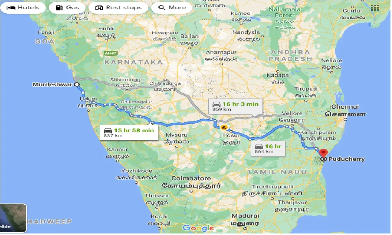 murdeshwar-to-puducherry-one-way