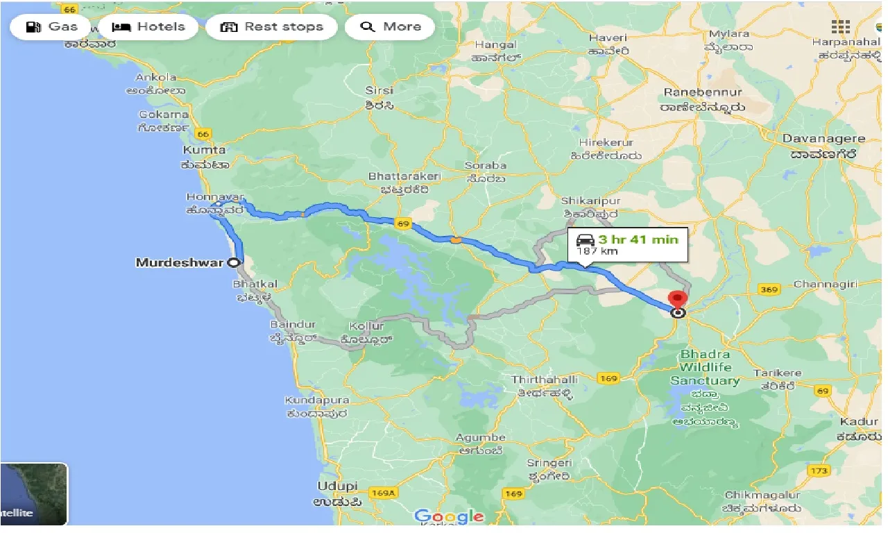 murdeshwar-to-shivamogga-one-way
