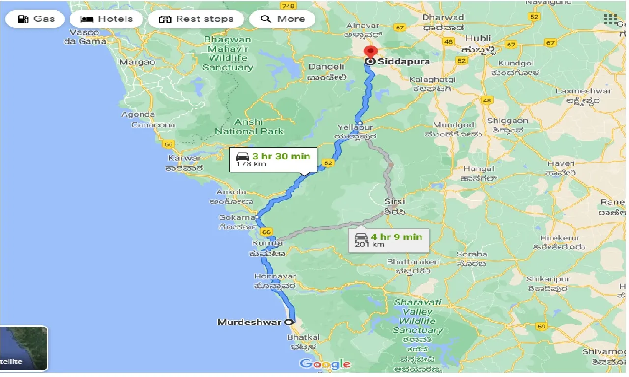 murdeshwar-to-siddapur-one-way