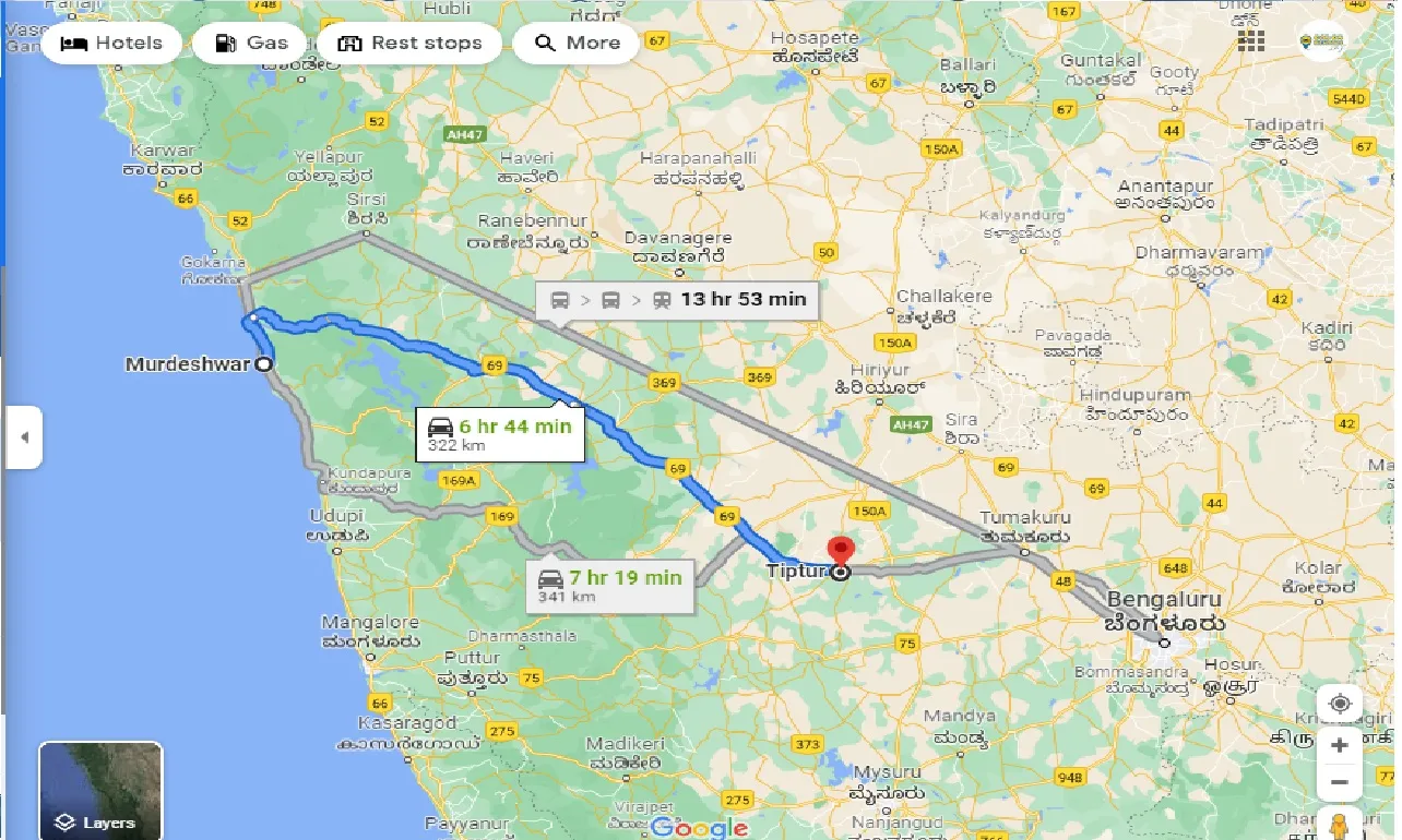 murdeshwar-to-tiptur-one-way