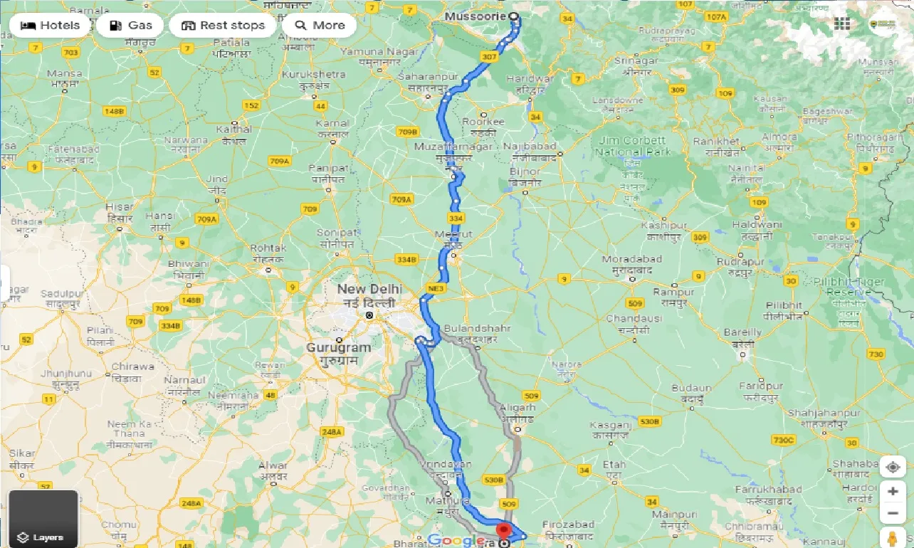 mussoorie-to-agra-one-way