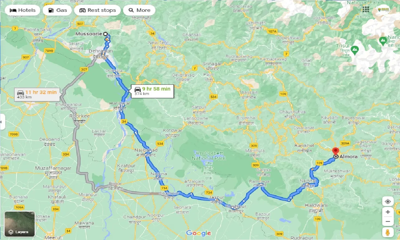 mussoorie-to-almora-taxi
