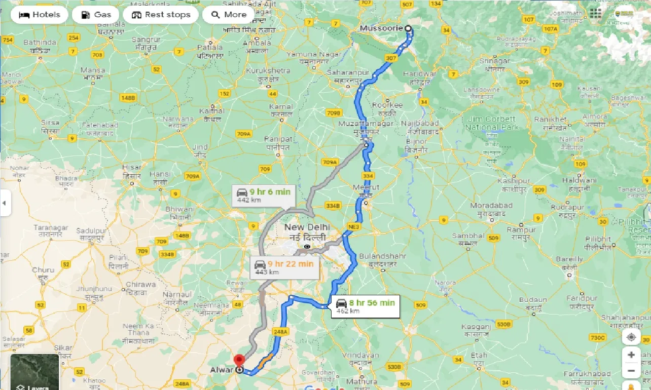 mussoorie-to-alwar-one-way