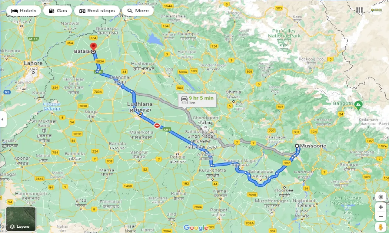 mussoorie-to-batala-taxi