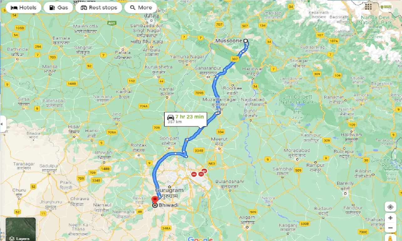mussoorie-to-bhiwadi-one-way