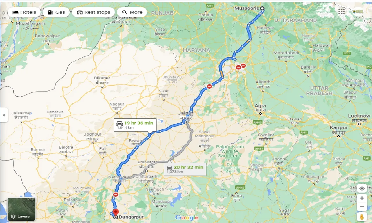 mussoorie-to-dungarpur-one-way