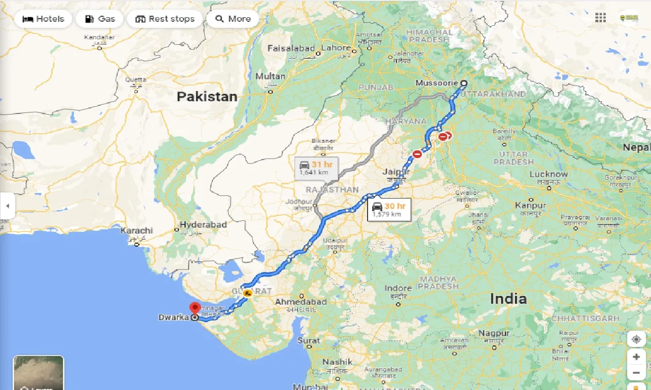 mussoorie-to-dwarka-one-way