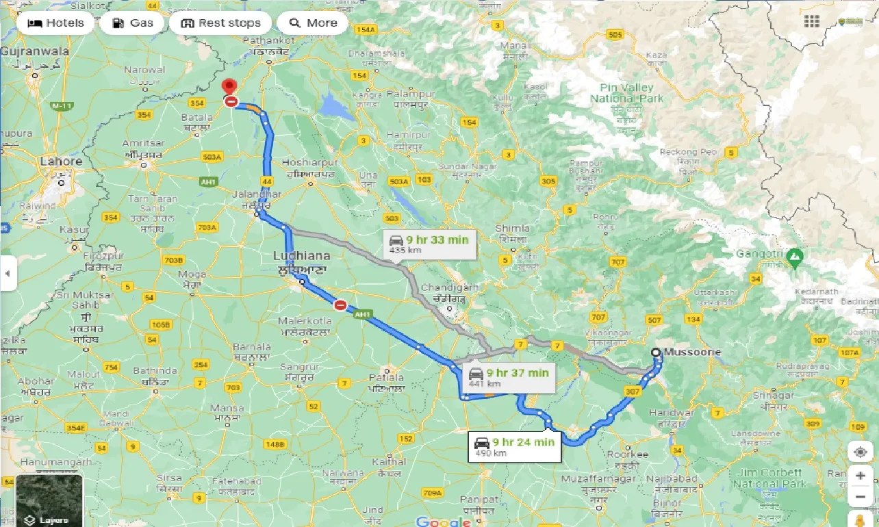 mussoorie-to-gurdaspur-one-way