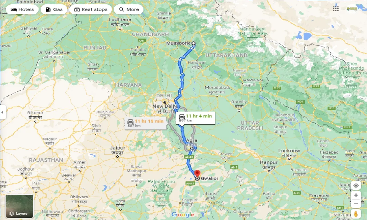 mussoorie-to-gwalior-one-way