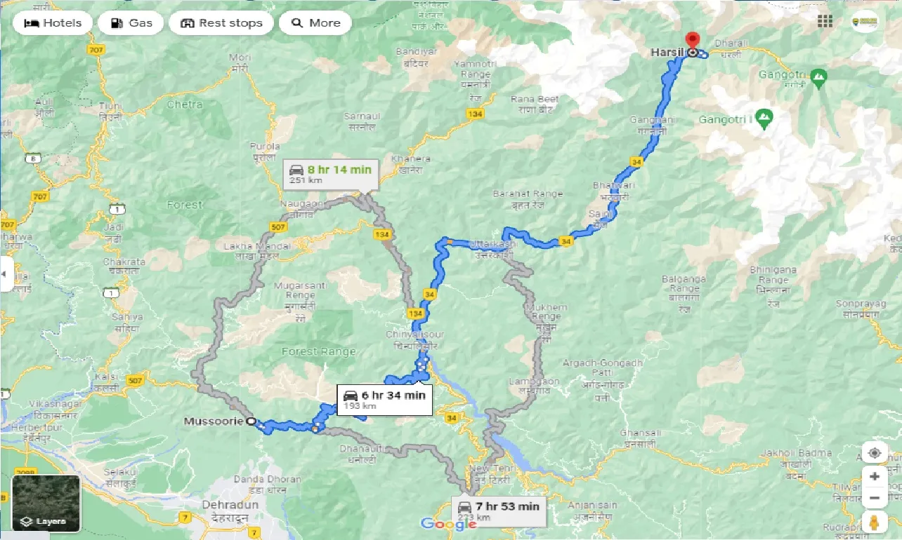 mussoorie-to-harsil-one-way