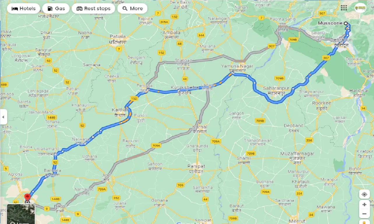 mussoorie-to-hisar-taxi