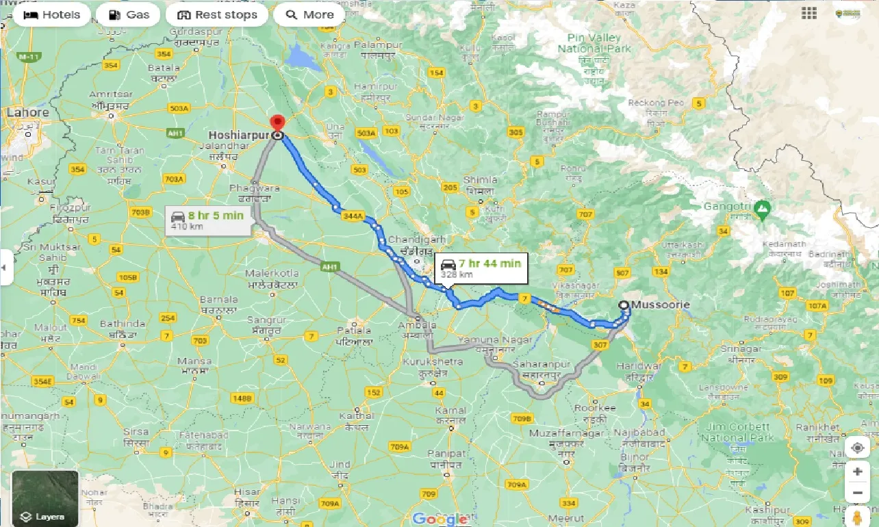 mussoorie-to-hoshiarpur-taxi